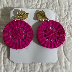 Beautiful earrings made of Paja Toquilla 100% straw weaved -made in Ecuador